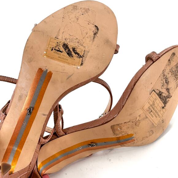 NWOT Sam Edelman Doran Strappy Heels 9 Tan Leather Sandal Croc Capsule Sandals - Picture 6 of 9
